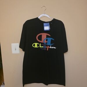 Champion Tee with Colorful Logo Design